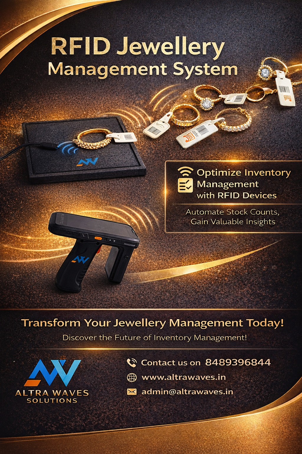 RFID jewellery management system for real-time inventory tracking in jewellery stores