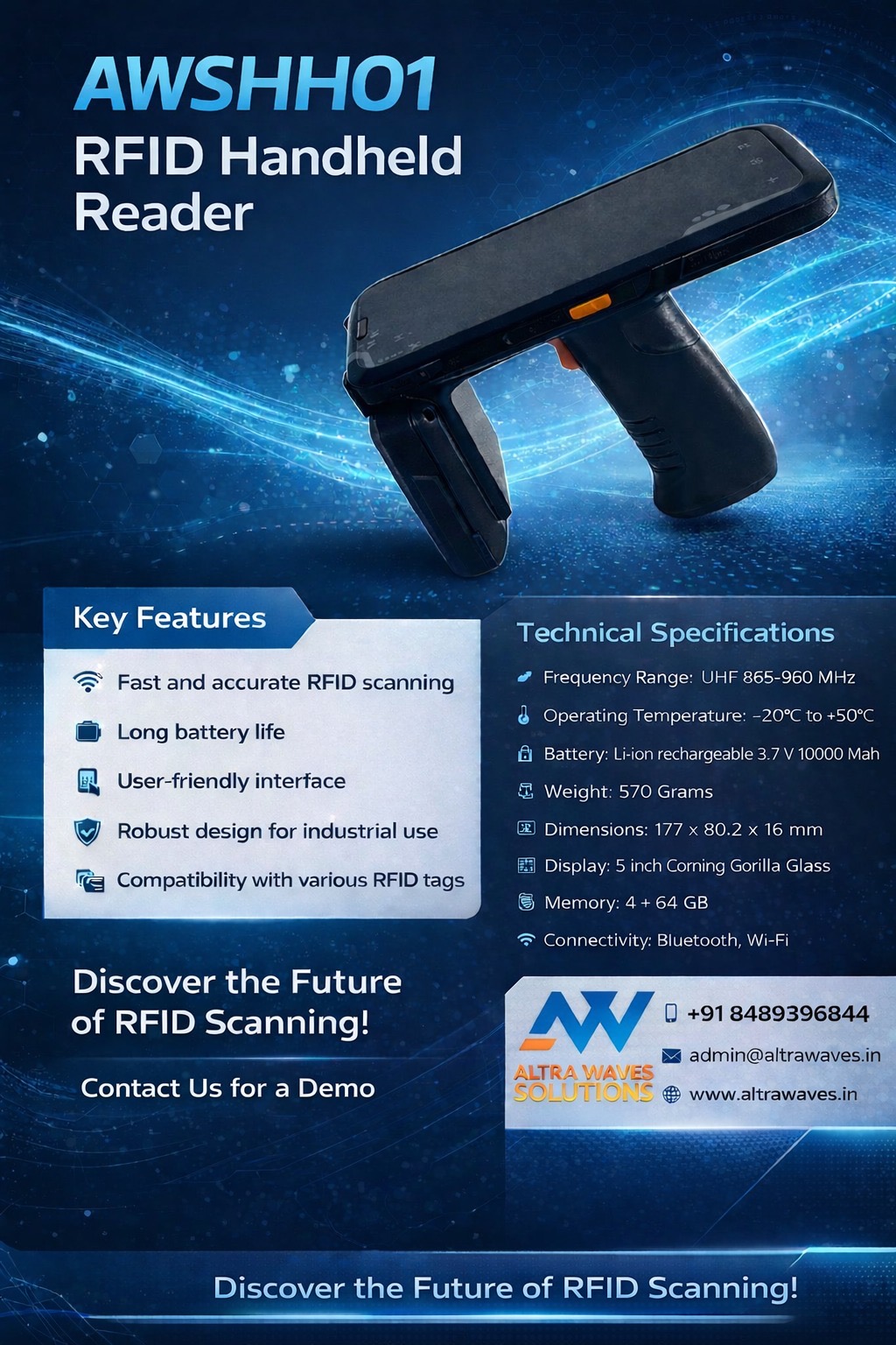 RFID handheld device used for inventory scanning and tracking